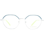 Emilio Pucci Gray Women Glasses Frame with metal full-rim design and demo lenses, includes branded case.