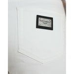 Dolce & Gabbana Elegant White Mid-Waist Denim Cropped Jeans Dolce & Gabbana Light Gray