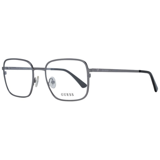Square black Guess eyeglasses with full-rim plastic frame.