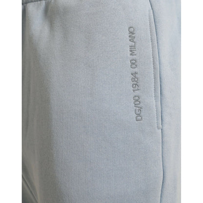Dolce & Gabbana Light Blue Cotton Sweatpants Men Jogger Pants