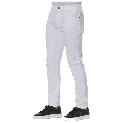 Trussardi Jeans White Cotton Men Jeans