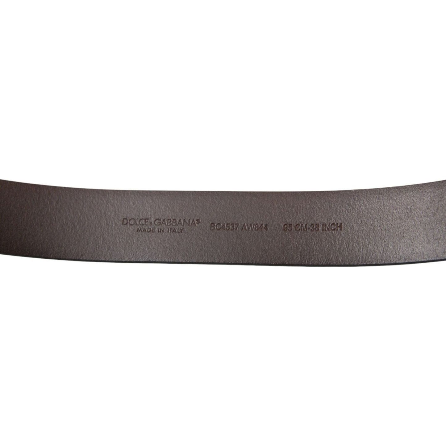 Dolce & Gabbana Brown Calf Leather Gold Metal Buckle Belt BEL9033-110