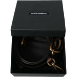 Dolce & Gabbana Brown Calf Leather Gold Metal Buckle Belt BEL9033-110