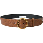 Dolce & Gabbana Brown Exotic Leather Round Buckle Belt BEL9085-95
