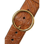 Dolce & Gabbana Brown Exotic Leather Round Buckle Belt BEL9085-95
