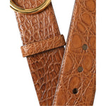 Dolce & Gabbana Brown Exotic Leather Round Buckle Belt BEL9085-95