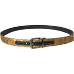 Dolce & Gabbana Elegant Gold Leather Belt Dolce & Gabbana Dark Slate Gray