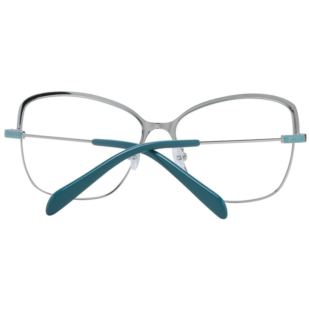 Alt Tag: Emilio Pucci Multicolor Women Glasses Frame in full-rim butterfly style, metal frame, 55-15-140 size with branded case.