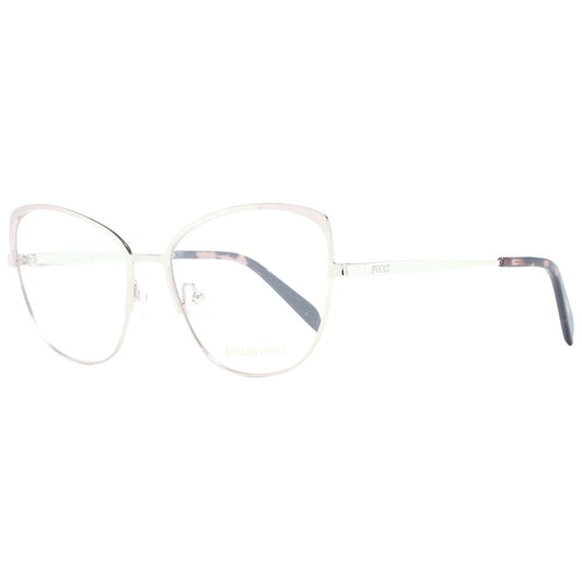 Emilio Pucci Rose Gold Women Glasses Frame, full-rim cat eye style, metal frame, demo lenses, branded case included