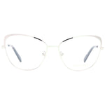 Emilio Pucci Rose Gold Women Glasses Frame cat eye style with full-rim metal frame and demo lenses, includes branded case.