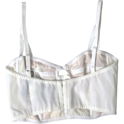 Dolce & Gabbana Multicolor Floral Sleeveless Bustier Crop Top