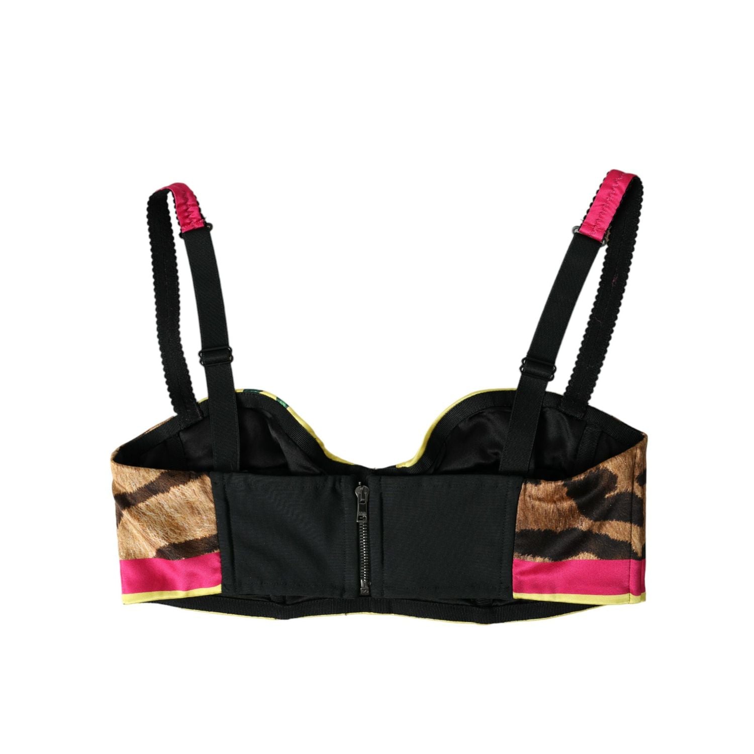 Dolce & Gabbana Multicolor Floral Sleeveless Bustier Crop Top