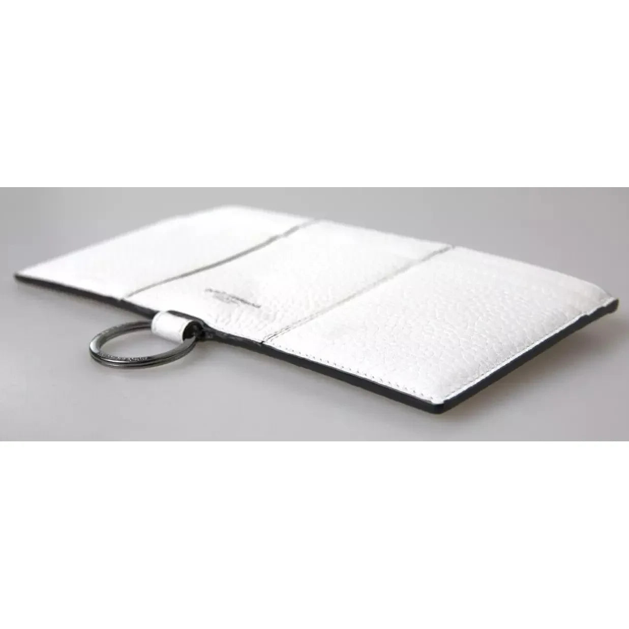 Dolce & Gabbana White Calfskin Leather Large Crossbody Card Holder Wallet