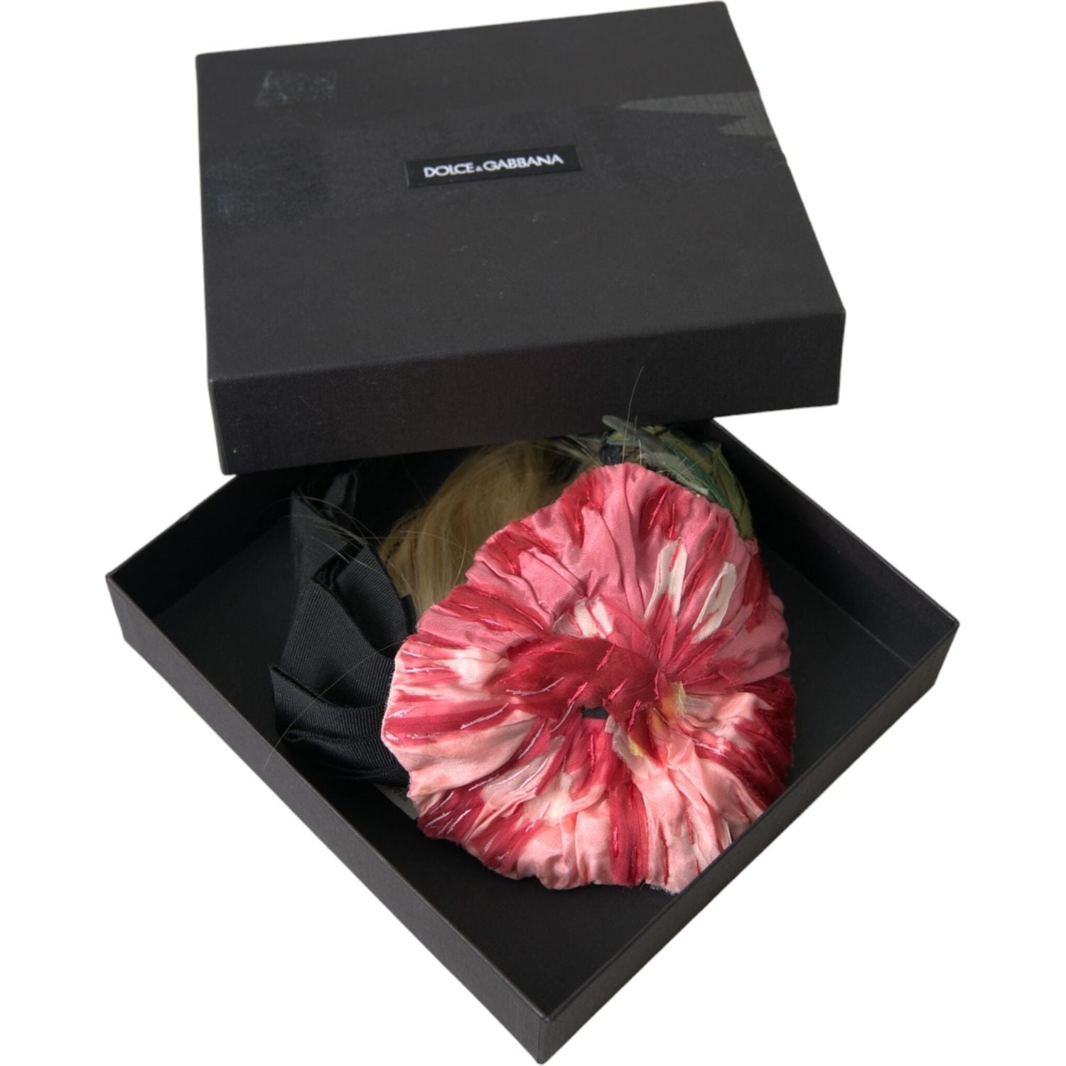 دولتشي آند غابانا أسود فسكوزي شعر أبيض Parrucchiera عقال إكليل