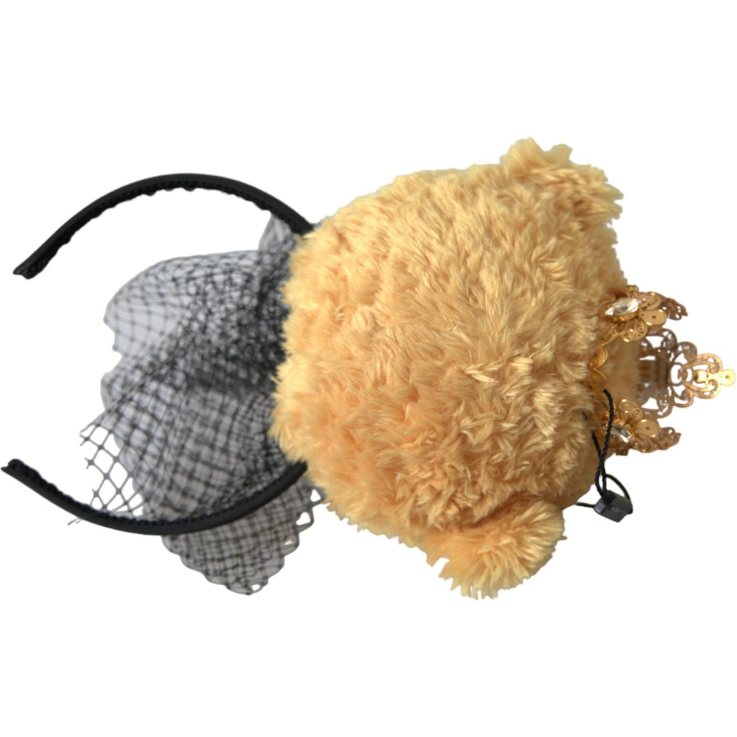 棕色泰迪熊金水晶皇冠发带王冠