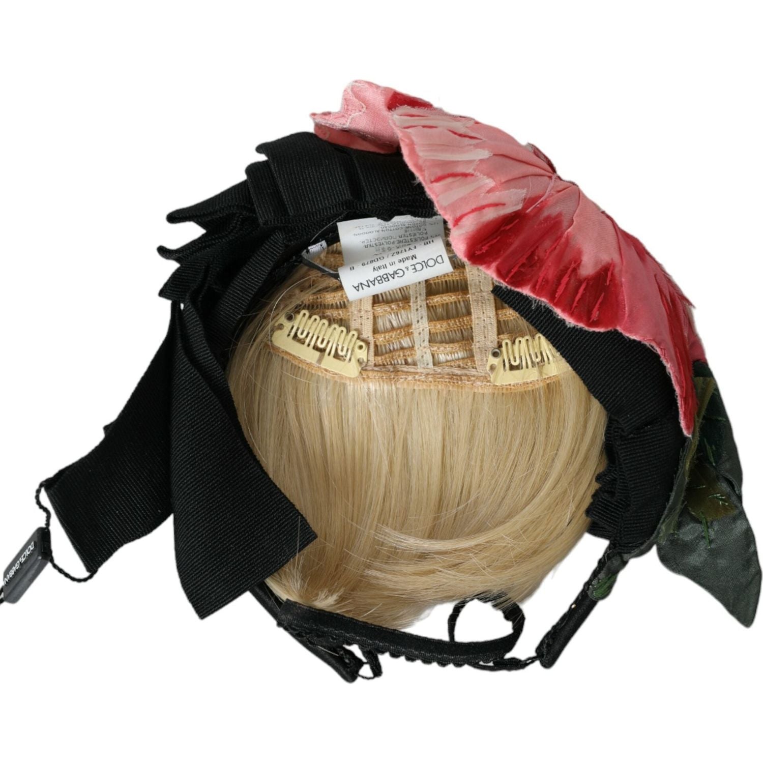 دولتشي آند غابانا أسود فسكوزي شعر أبيض Parrucchiera عقال إكليل