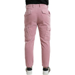 Dolce & Gabbana Pink Corduroy Cotton Stretch Skinny Cargo Jeans