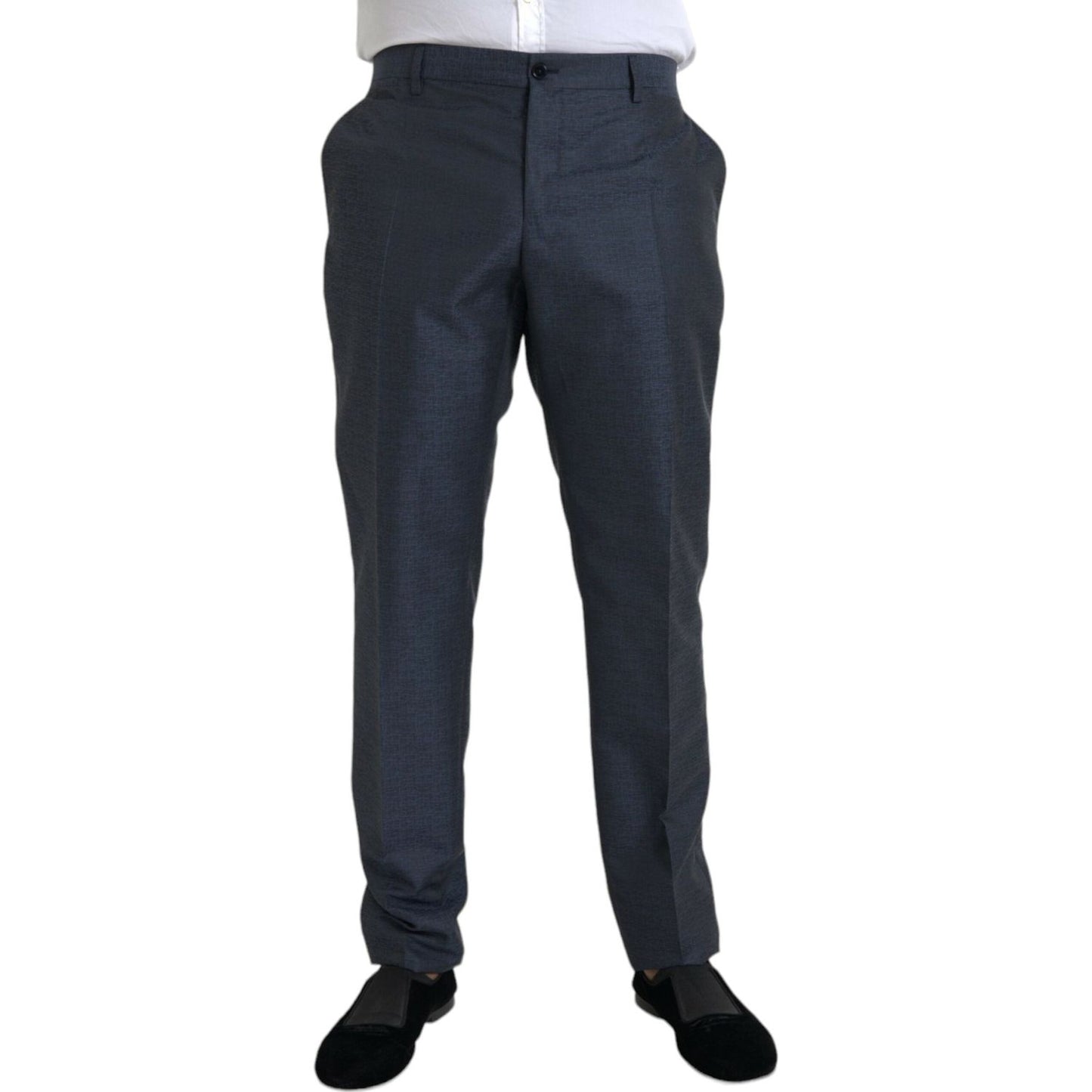 Dolce & Gabbana Blue Wool Men Skinny Dress Pants PAN75308-56
