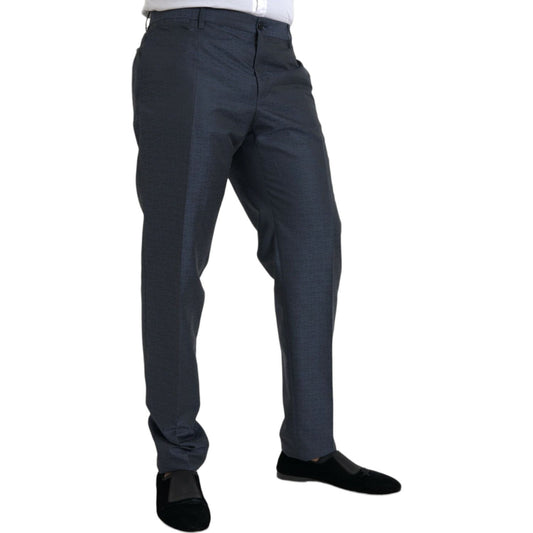 Dolce & Gabbana Blue Wool Men Skinny Dress Pants PAN75308-56