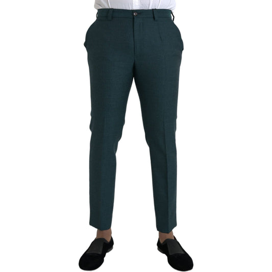 Dolce & Gabbana Green Wool Skinny Slim Dress Pants PAN75316-48