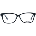 Max Mara Black Women Glasses Frame, full-rim rectangle plastic design with demo lenses, black color, size 56-13-140, includes branded case.