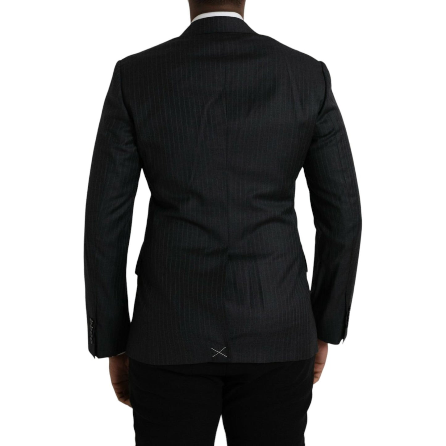 Dolce & Gabbana Black Stripe MARTINI Single Breasted Coat Blazer JKT4032-46