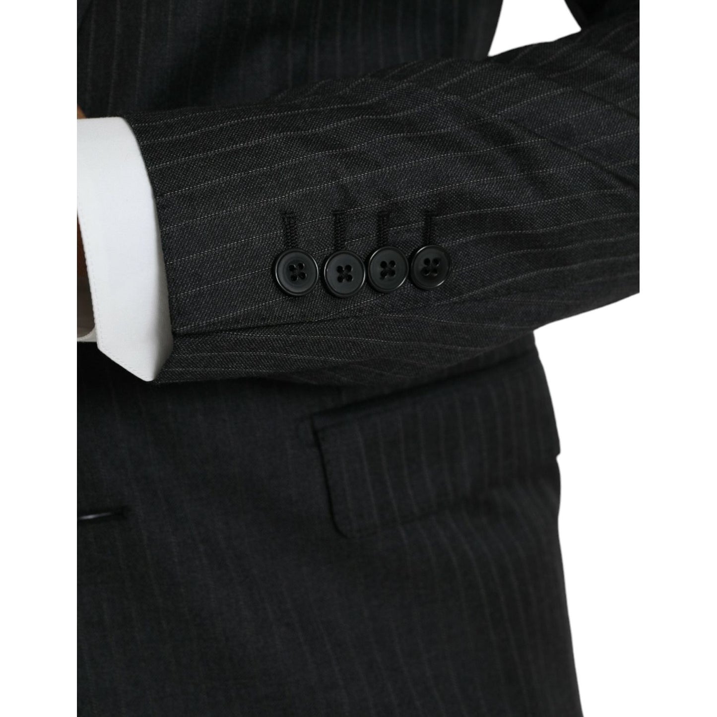 Dolce & Gabbana Black Stripe MARTINI Single Breasted Coat Blazer JKT4032-46