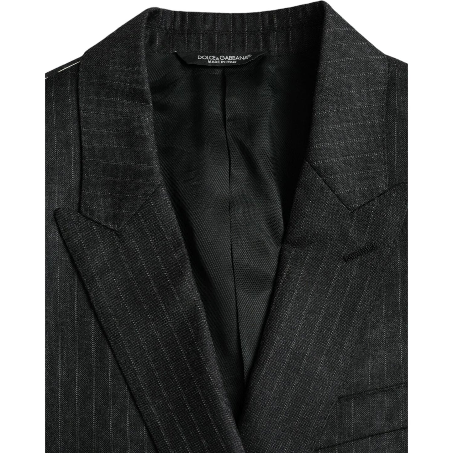 Dolce & Gabbana Black Stripe MARTINI Single Breasted Coat Blazer JKT4032-46