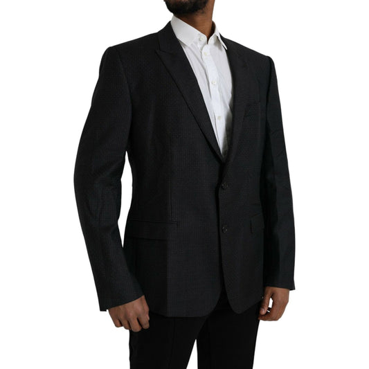Dolce & Gabbana Black Wool MARTINI Single Breasted Coat Blazer JKT4036-56