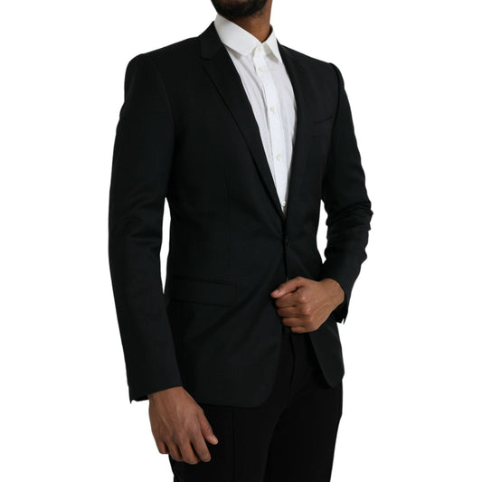 Dolce & Gabbana Black Wool MARTINI Single Breasted Blazer JKT4040-48