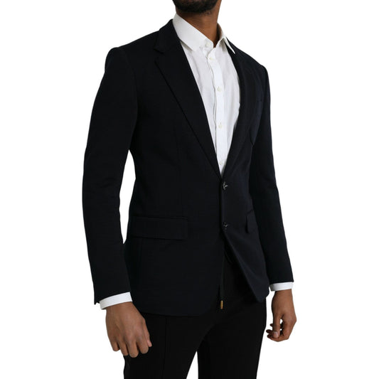 Dolce & Gabbana Black Wool Notch Single Breasted Coat Blazer JKT4041-50