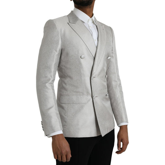 Dolce & Gabbana Off White MARTINI Double Breasted Coat Blazer JKT4043-46