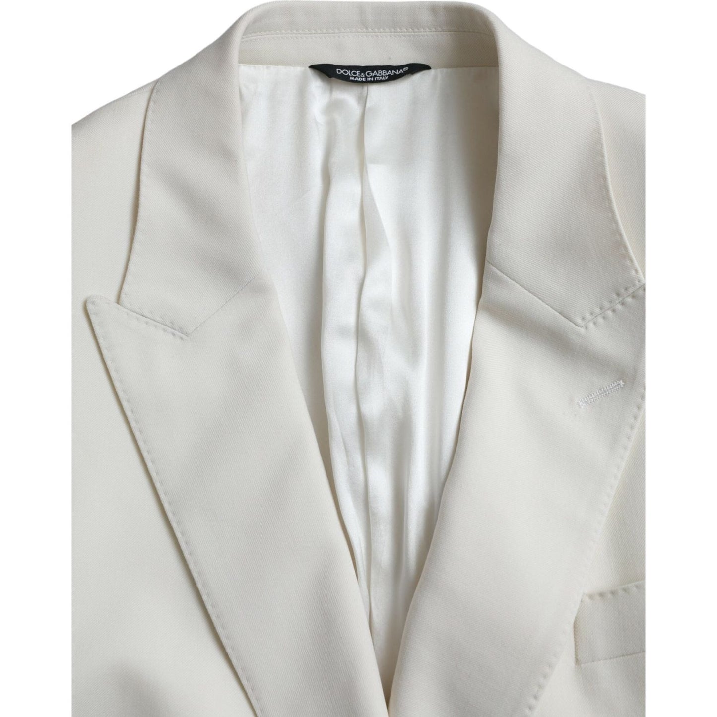 Dolce & Gabbana White Wool MARTINI Double Breasted Blazer JKT4044-50