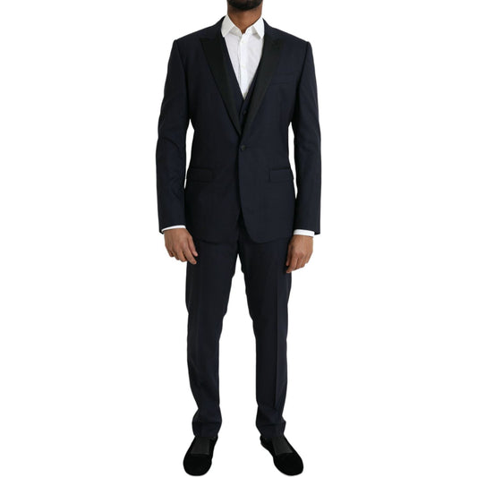 Dolce & Gabbana Dark Blue MARTINI Wool Formal 3 Piece Suit KOS2216-50