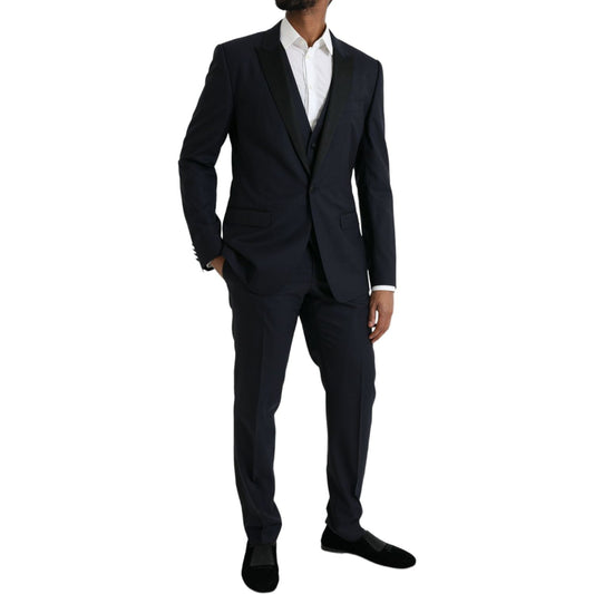 Dolce & Gabbana Dark Blue MARTINI Wool Formal 3 Piece Suit KOS2216-50