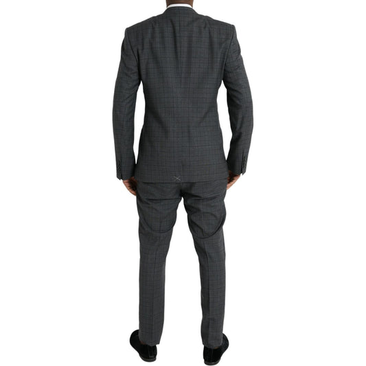 Dolce & Gabbana Gray Plaid Wool MARTINI Formal 2 Piece Suit KOS2222-54