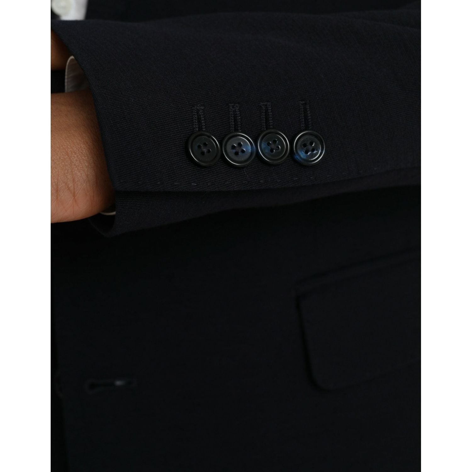 Dolce & Gabbana Black Wool Single Breasted Coat Blazer