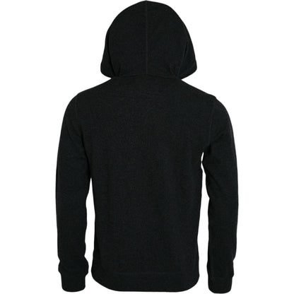 Dolce & Gabbana Dark Gray Cashmere Hooded Pullover Sweater