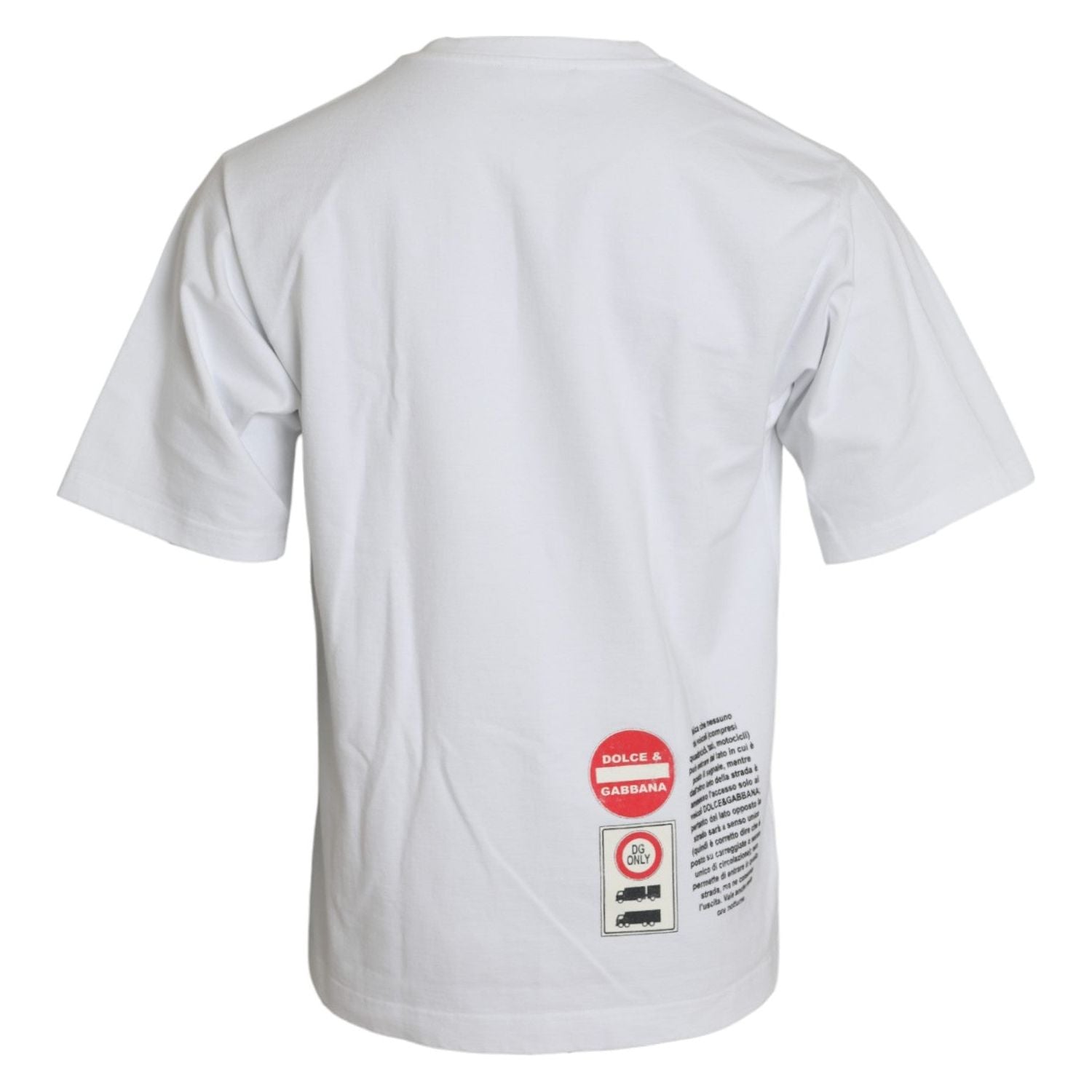 تي شيرت Dolce &amp; Gabbana أبيض من القطن بياقة دائرية وأكمام قصيرة بطبعة قلب