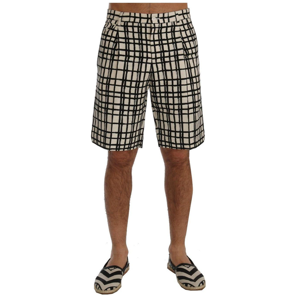 Dolce & Gabbana Elegant Striped Cotton-Linen Shorts Dolce & Gabbana Dim Gray