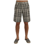 Dolce & Gabbana Elegant Striped Cotton-Linen Shorts Dolce & Gabbana Dim Gray