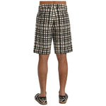 Dolce & Gabbana Elegant Striped Cotton-Linen Shorts Dolce & Gabbana Dim Gray