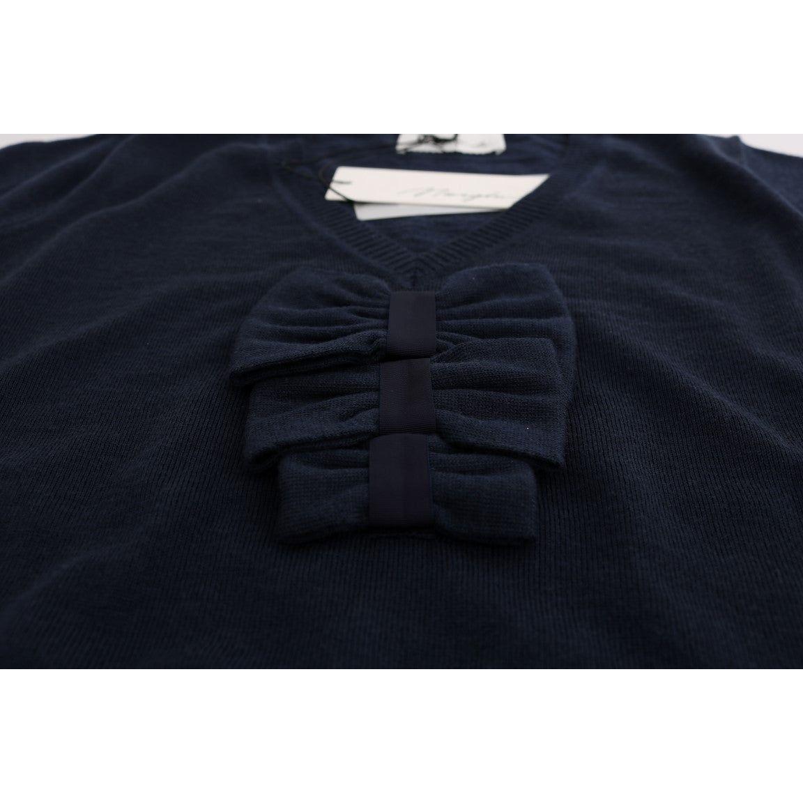 MARGHI LO' Blue 100% Lana Wool Blouse Top