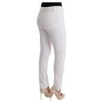 Ermanno Scervino White Cotton Slim Fit Casual Pants SIG30311-1