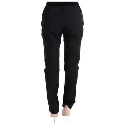 Ermanno Scervino Black Cotton Slim Fit Casual Pants Jeans & Pants