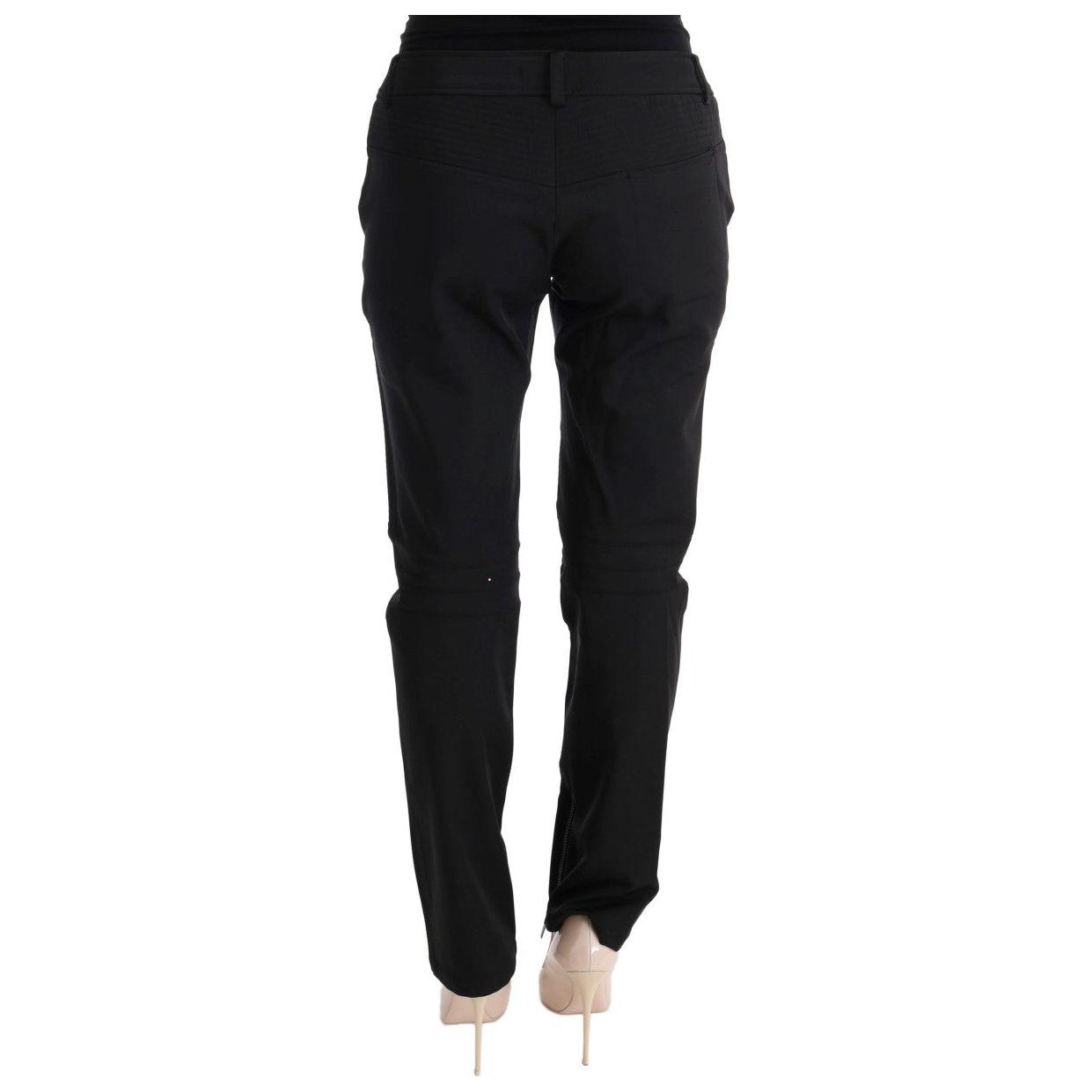 Ermanno Scervino Black Cotton Slim Fit Casual Pants Jeans & Pants