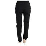 Ermanno Scervino Black Cotton Slim Fit Casual Pants Jeans & Pants