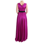 Dolce & Gabbana Pink Silk Stretch Shift Long Dress