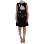 Dolce & Gabbana Black Wool Crystal Princess Dress Dolce & Gabbana Black