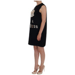 Dolce & Gabbana Black Wool Crystal Princess Dress Dolce & Gabbana Tan